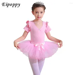 Stage Wear Children's Dance Clothes Ballet Skirt Practice Girls' Grading Summer Short-Sleeved Dancing Chinese