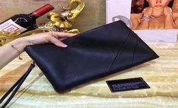 New fashion designer men clutch bag Italytop quality letter leather clutch bag 6630 zipper black square bag with box9488837