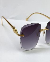 fashion design sunglasses 5634289 retro rimless crystal diamond cut surface irregular frame animal arms pop vintage uv400 lens pro5159635