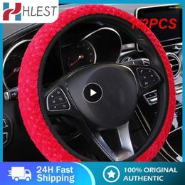 Steering Wheel Covers 1/2PCS 37-39cm Universal Cover Wear-resistant Anti-skid Gear Handbrake Auto Parts