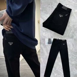 Autumn New Mens Black Ripped Slim Fit Elasticity jeans men's straight Business Famous classic Casual Trousers Fashiom Brand Designer Jeans