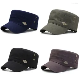 Berets Cotton Adjustable Baseball Sunhat Warm Military Hat Winter Peaked Flat Top For Daily Wearing