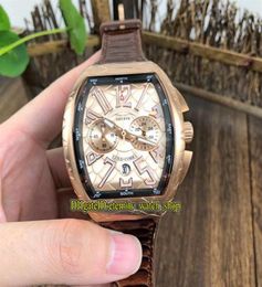 NEW SARATOGE V 45 SC DT COBRA Snake pattern Dial Japan VK Quartz Chronograph Movement Mens Watch Rose Gold Case Leather Strap Watc3524638