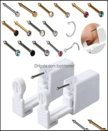 Kits Tattoos Art Health Beautydisposable Safe Sterile Pierce Unit For Gem Nose Studs Piercing Gun Piercer Tool Hine Kit Earring 6647043