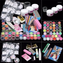 Nail Manicure Set Wholesale- ColorWomen 37 In 1 Professional Acrylic Glitter Powder French Art Decor Tips 160927 Drop