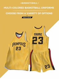 Men Basketball Jersey Sets Uniforms kits Children Boys Girls Sports Clothing Breathable Training Jerseys 240416