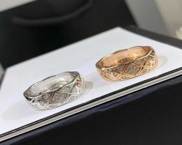 V gold material punk charm band ring with diamond in two colors plated for women wedding jewelry gift have box stamp PS48555209926