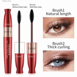 Mascara Small Flying Stick Stand ne Double effect 4D eye black Waterproof Non tarnishing Slim Thick Two in One Super Fine Gift Girl L410