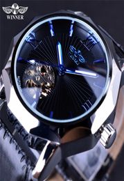 Winner Mens Mechanical Watch Blue Ocean Geometry Designer Skeleton Dial Luxury Automatic Fashion Brand Wrist Watch For Ma4987837