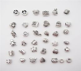 Promotion Mix 28 different kinds Alloy Charm Bead European Retro Style Jewellery For Bracelet Necklace New3129277