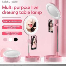 Continuous Lighting Dimmable LED selfie ring filling light for mobile phone LED ring light with tripod desktop ring light for makeup video live stre Y240504 8DJ2