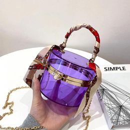 Shoulder Bags 2024 Trend Transparent Jelly Acrylic Box Fashion Chain Handbag For Women Elegant Evening Party Bag Crossbody