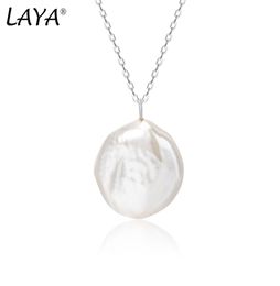 Laya 925 Sterling Silver Pendant Necklace For Women Contracted fashion Natural Baroque Pearl Party Wedding Luxury Jewellery 2022 Tre5107365