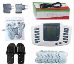 Electrical Stimulator Full Body Relax Muscle Digital Massager Pulse TENS Acupuncture with Therapy Slipper 16 Pcs Electrode Pads FR5387426