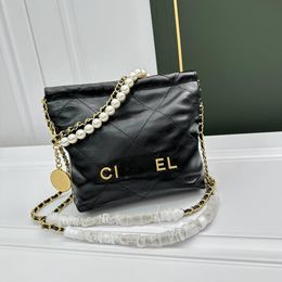 23CM Mini 22bag With Pearl Cute Bag Classic Vintage Designer bags Genuine Leather Quilted Cowskin Bag luxury Crossbody Purse shoulder bag Handbag Envelope Bag