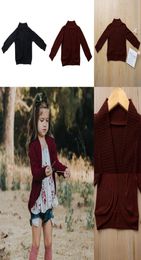 Baby Boy Girl Knitwear Sweater Ins Autumn Long Sleeve Kid Cotton Cardigan Wine Red Black Coat3308995