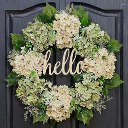 Decorative Flowers Christmas Gate Flower Artificial Embroidery Ball Spring Summer Front Door Ring Background Wall Home Decor