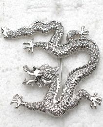 12pcslot Whole Crystal Rhinestone Dragon Brooches Fashion Costume Brooch Pin Jewellery gift C3435177701