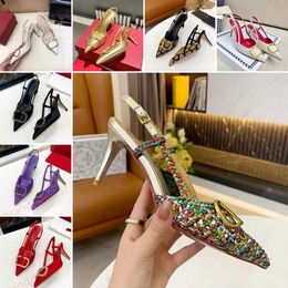 designer sandals heels women shoes luxury leather luxury silk diamond crystal pointy sexy party shoes skinny heels buckle sandals famous designer women sliders