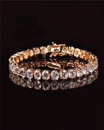 3mm 4mm Mens Cubic Zirconia Tennis Bracelet Chain Hip Hop Jewellery Iced Out Finish 1 Row Gold CZ Bracelet Link Birthday Gift8265782