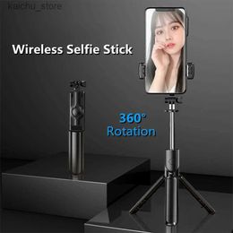 Selfie Monopods FGCLSY Bluetooth Selfie Stick Mobile Phone Holder Retractable Portable Multifunctional Mini Tripod With Wireless Remote Shutter Y240418