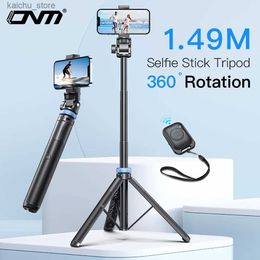 Selfie Monopods IPhone 15 14 12 Pro Max Plus Samsung GoPro Lightweight Tripod with Wireless Bluetooth Remote Control Y240418