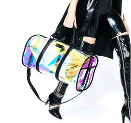 Duffel Bags Summer Trave Bag Transparent Laser Pvc Duffle Luggage For Women 2021 Big Tote Handbag Waterproof Gym Weekend Sac A Mai1306325