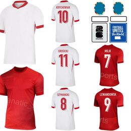 2024 2025 National Team Soccer Poland 10 Piotr Zielinski Jersey Euro Cup 7 Arkadiusz Milik 23 Krzysztof Piatek 9 Robert Lewandowski Football Shirt Kits Mens Kid