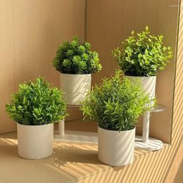 Decorative Flowers 4pcs Set Easy To Clean Fake Plant Low Maintenance Solution For Indoor Long-lasting Durability