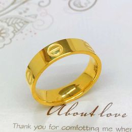 Senior designer Cards 999 Full Gold Ring Closed Couple Plain Ring Gold Wrapped Silver Ring Smooth Face Mens and Womens Couple Ring Fashion