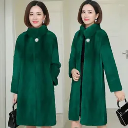 Women's Fur ZXRYXGS 2024 Autumn And Winter Faux Coat Clothing Mid Length Korean Slimming Imitation Cashmere Trendy