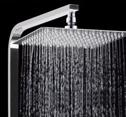 2mm Thin 12 Inch Square Rotatable Bathroom Rainfall Showerhead Super Pressurised Square Top Spray Shower Head Chrome Finish8651988