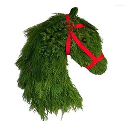 Decorative Flowers Horse Wreaths Plastic For Front Door Beautiful Christmas Head Training Wreath Artificial