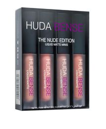 Lip Gloss Liquid Lipstick Kit Huda Bense The Red Nude Brown Pink Edition Mini Liquid Matte 4pcs3739103