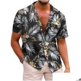 Men'S T-Shirts Mens Shirt Lapel Summer Short-Sleeved Hawaiian Personalized Pattern 3D Printing Daily Casual Work Vacation Comfortable Dhvzf