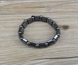 1pc High Quality Men Women Black Natural Magnetic Hematite Therapy Arthritis Beads Bracelet 18cm8971305