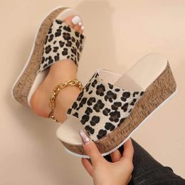 Sandals Shoes Woman 2024 Trend Wedge Heeled Slippers For Women Summer Korean Style Thick Soled High