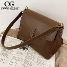 Shoulder Bags Cvvo Glmc Ladies Bag Retro Trend Messenger Casual Handbag Fashion Lady Solid Colour PU Designer