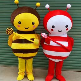 2024 High Quality Cute Bee Mascot Costume Fancy Dress for Men Women Halloween Outdoor Outfit Suit Mascot for Adult Fun Outfit Suit