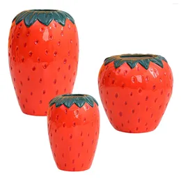 Vases Strawberry Shaped Flower Vase Arrangement Elegant Pencil Holder For