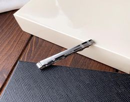 M07 Tie Clip Titanium Steel Metal Fashion steels Silver Ties Pins Bar Buckle Pin with Box3210354