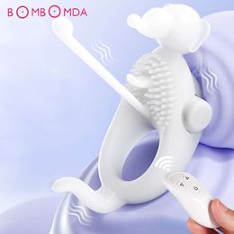 Cock Ring Vibrating Remote Control Penis Massage Delayed Ejaculation Stimulator Flirt Couple sexy Toy