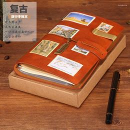 Travelers Notebook A6 Multifunctional Strapping Book Travel Handbook Kraft Paper Blank Loose-leaf Notepad Vintage