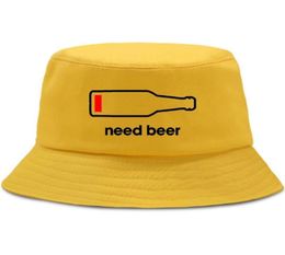Wide Brim Hats Need Beer Harajuku Hip Hop Bucket Hat Fashion Funny Fishing Men Women Sun Shade Casual Outdoor Fisherman9991233