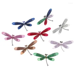 Brooches 1 Pc Fashion Dragonfly Brooch Alloy Rhinestone Colour Preserving Plated Ornaments High Grade Pin Corsage Wedding Office