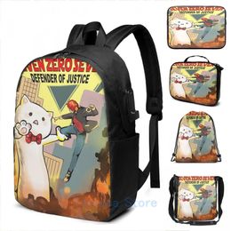 Backpack Funny Graphic Print SEVEN ZERO Mystic Messenger Collection USB Charge Men School Bags Women Bag Travel Laptop