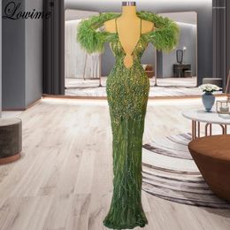 Runway Dresses Sparkly Green Sequins Celebrity Luxury Mermaid Evening Special Grand Party Pography Vestido Feminino