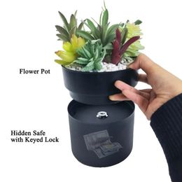 Flower Pot Hidden Safe Lock Box Surprise Secret Hideaway Plant Stash Hide Money Keys Organizer Other Valuables 240415