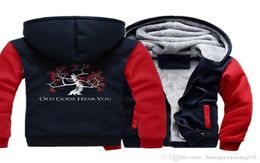 Mens designer hoodies Europe and the United States autumn and winter mens cardigan coat right game plus velvet hoodie6126011