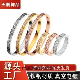 High End Designer Jewellery rings for womens Carter Bracelet two rows of diamond micro inlaid titanium steel bracelet female CNC craft sky Bracelet Original 1to1 logo